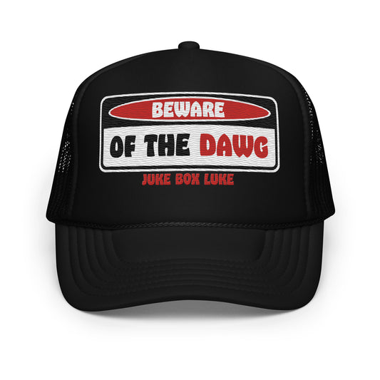 Beware of the Dawg Embroidered Trucker Hat – Black