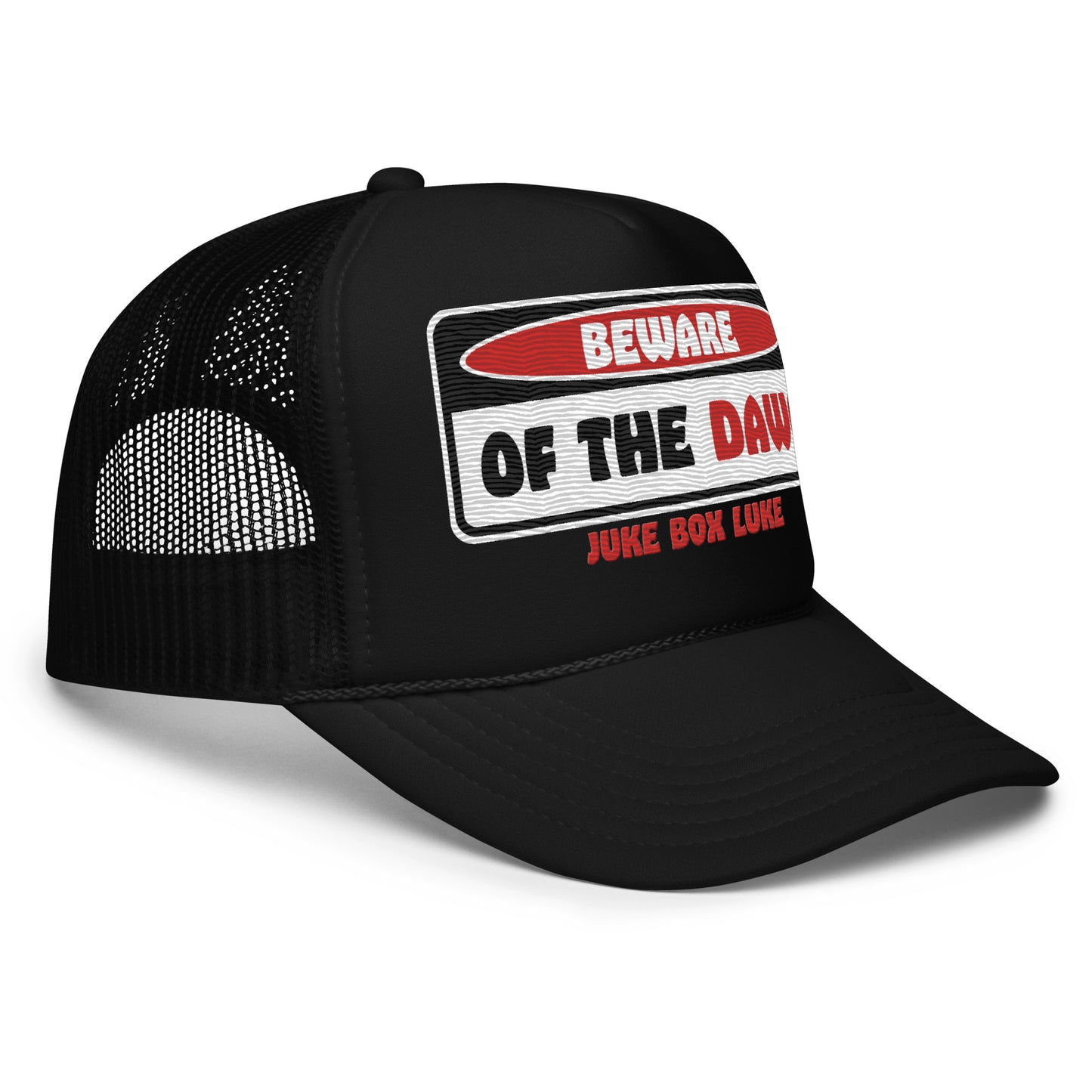 Beware of the Dawg Embroidered Trucker Hat – Black