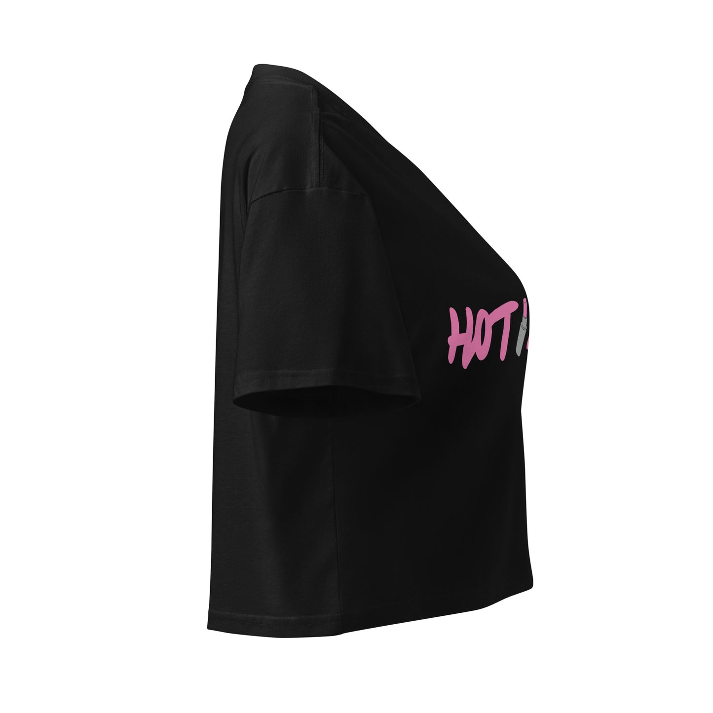 Hot Mess Lipstick Crop Top – Black